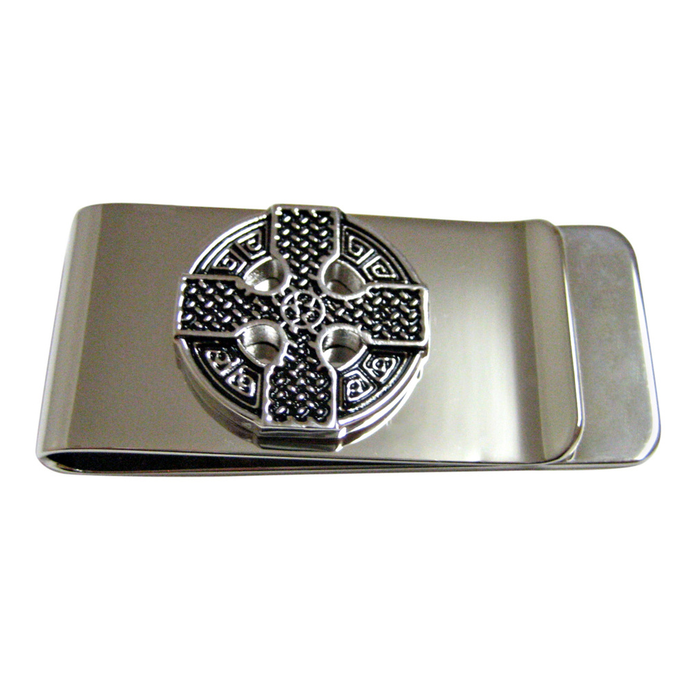 Round Celtic Cross Design Money Clip